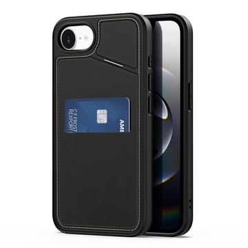 Custodia magnetica iPhone 16e Dux Ducis Rafi II con supporto e slot per carte - Nera