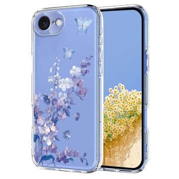 Custodia in TPU con motivo floreale per iPhone 16e - Viola