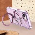 Custodia ibrida iPhone 16e/17e Glitter con Kickstand - Compatibile con MagSafe - Viola