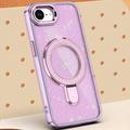 Custodia ibrida iPhone 16e/17e Glitter con Kickstand - Compatibile con MagSafe - Viola