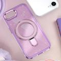 Custodia ibrida iPhone 16e/17e Glitter con Kickstand - Compatibile con MagSafe - Viola