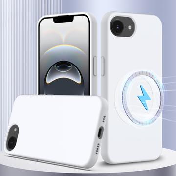Custodia in silicone liquido per iPhone 16e - compatibile con MagSafe - Bianca