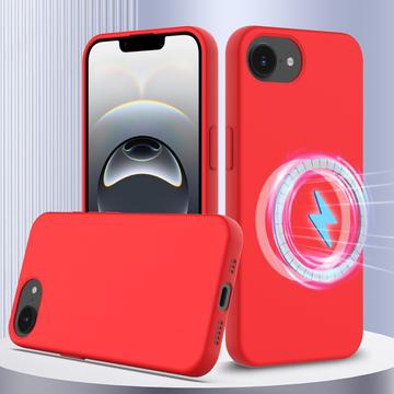 Custodia in silicone liquido per iPhone 16e - compatibile con MagSafe - Rossa