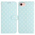 Custodia a portafoglio per iPhone 16e/17e con motivo a pois - Blu