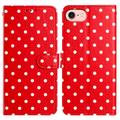 Custodia a portafoglio per iPhone 16e/17e con motivo a pois - Rossa