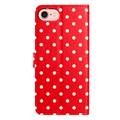 Custodia a portafoglio per iPhone 16e/17e con motivo a pois - Rossa