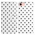 Custodia a portafoglio per iPhone 16e/17e con motivo a pois - Bianca