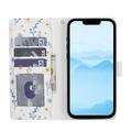 Custodia a portafoglio floreale rombica per iPhone 16e/17e - Fiori colorati