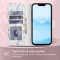 Custodia a portafoglio floreale rombica per iPhone 16e/17e - Fiori colorati