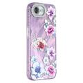 Custodia ibrida iPhone 16e Spring Electroplated IMD con protezione per la fotocamera - Fiori viola