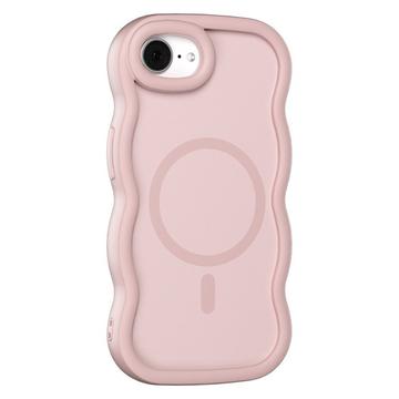 Custodia ibrida magnetica con bordo ondulato per iPhone 16e - Rosa
