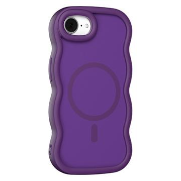 Custodia ibrida magnetica con bordo ondulato per iPhone 16e - Viola