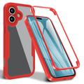 Custodia per iPhone 17 serie 360 Protection - Rossa / Trasparente