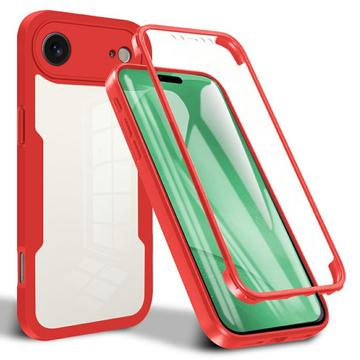 Custodia per iPhone 17 Air serie 360 Protection - Rossa / Trasparente