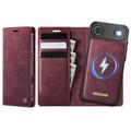 Custodia a portafoglio staccabile 2 in 1 iPhone 17 Caseme C49 - Compatibile con MagSafe, RFID - Rossa