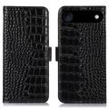 Custodia in Pelle a Portafoglio Serie Crocodile con RFID per iPhone Air