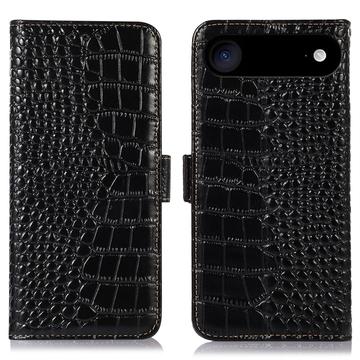Custodia in Pelle a Portafoglio Serie Crocodile con RFID per iPhone Air