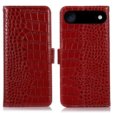 Custodia in Pelle a Portafoglio Serie Crocodile con RFID per iPhone 17 Air