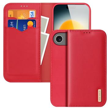 Custodia in Pelle a Portafoglio Dux Ducis Hivo per iPhone 17 Air - Rossa