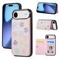 Custodia iPhone 17 Air con stampa floreale e portacarte RFID