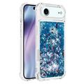Custodia in TPU iPhone Air Glitter Quicksand - Cuori blu