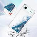 Custodia in TPU iPhone Air Glitter Quicksand - Cuori blu