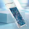 Custodia in TPU iPhone Air Glitter Quicksand - Cuori blu