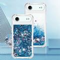 Custodia in TPU iPhone Air Glitter Quicksand - Cuori blu