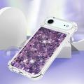 Custodia in TPU iPhone Air Glitter Quicksand - Cuori viola