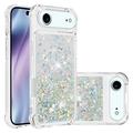 Custodia in TPU iPhone Air Glitter Quicksand - Cuori d'argento