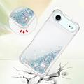 Custodia in TPU iPhone Air Glitter Quicksand - Cuori d\'argento