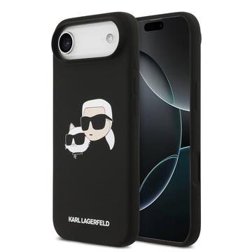 Custodia MagSafe in silicone liquido Karl Lagerfeld Double Heads per iPhone Air - Nera
