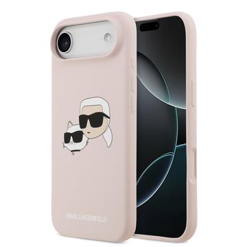 Custodia MagSafe in silicone liquido per iPhone Air Karl Lagerfeld Double Heads - Rosa