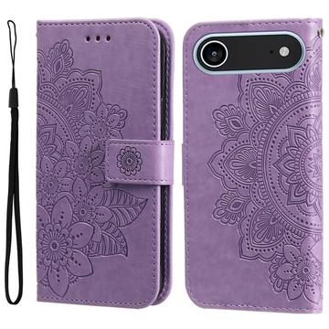 Custodia a portafoglio per iPhone 17 Air serie Mandala - Viola