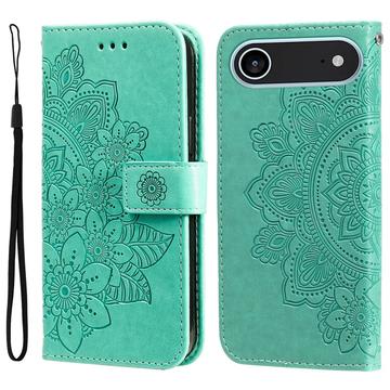 Custodia a portafoglio per iPhone 17 Air serie Mandala - Verde