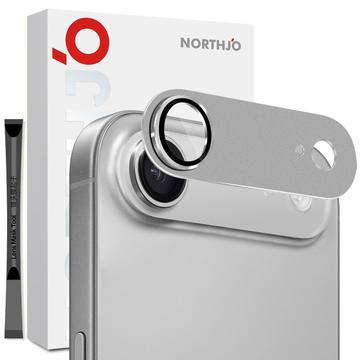 iPhone Air Northjo Protezione completa in metallo opaco e vetro temperato Protezione della lente della fotocamera - Grigio