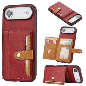 Custodia in Stile Retrò con Portafoglio per iPhone 17 Air - Rossa