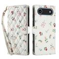 Custodia a portafoglio floreale rombica per iPhone Air - Rose