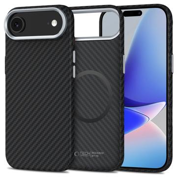 Custodia in plastica per iPhone 17 Air Tech-Protect Ion Carbon - Compatibile con MagSafe - Nera / Argenta