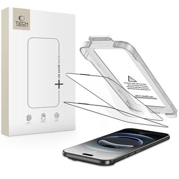 Protezione dello schermo in vetro temperato iPhone 17 Air Tech-Protect Quick Set+ 2-Pack - Trasparente