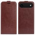 Custodia Flip Verticale con Slot per Schede per iPhone 17 Air - Marrone