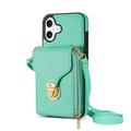 Custodia iPhone 17 Tutto in uno con portafoglio e cinturino - Menta