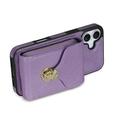 Custodia iPhone 17 Tutto in uno con portafoglio e cinturino - Viola