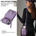 Custodia iPhone 17 Tutto in uno con portafoglio e cinturino - Viola