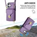 Custodia iPhone 17 Tutto in uno con portafoglio e cinturino - Viola