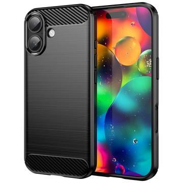 Custodia in TPU spazzolato per iPhone 17 - Fibra di Carbonio - Nera