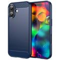 Custodia in TPU spazzolato per iPhone 17 - Fibra di Carbonio - Blu