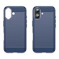 Custodia in TPU spazzolato per iPhone 17 - Fibra di Carbonio - Blu