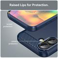 Custodia in TPU spazzolato per iPhone 17 - Fibra di Carbonio - Blu