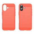 Custodia in TPU spazzolato per iPhone 17 - Fibra di Carbonio - Rossa
